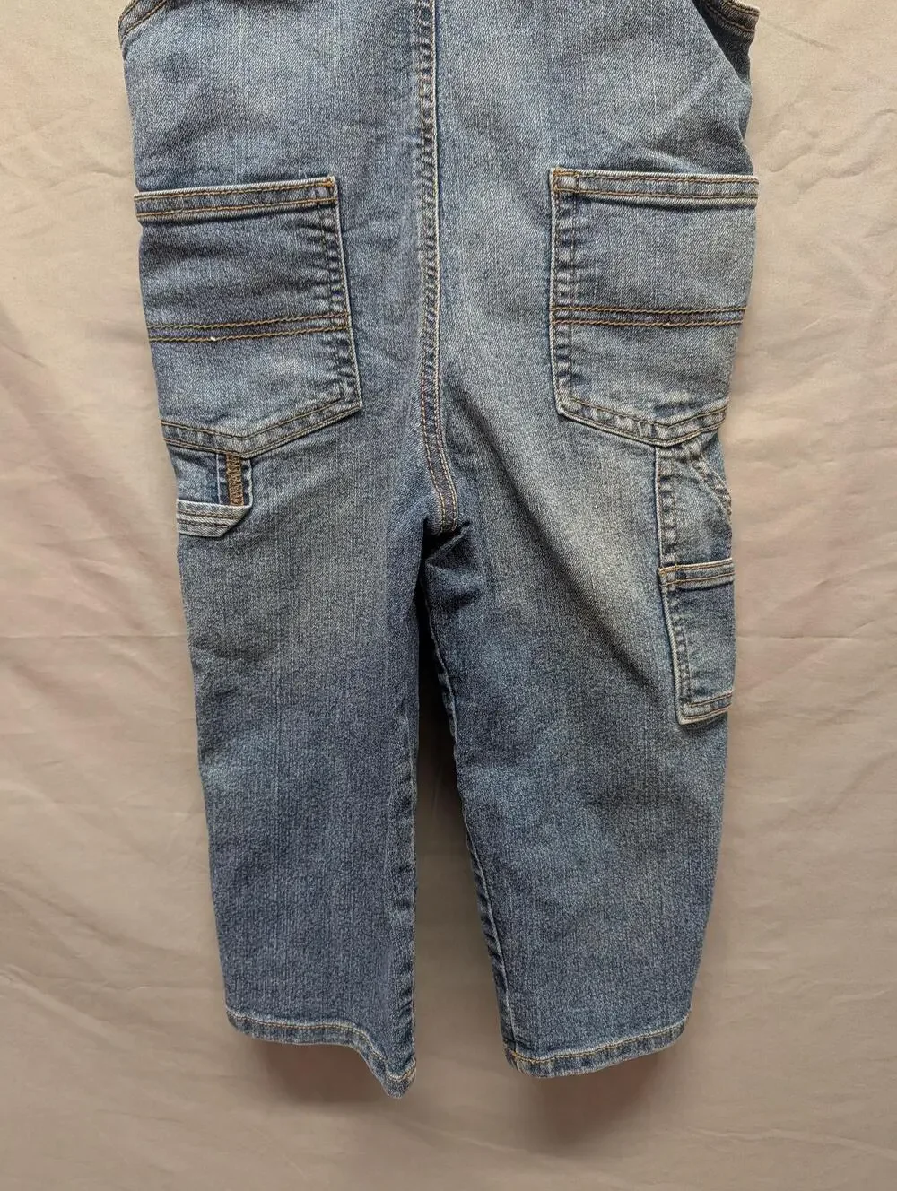 OshKosh B'gosh Overalls Boys 3T Blue Denim Bib Carpenter Adjustable Straps Kids